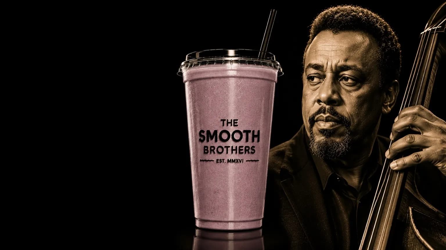 Baron smoothie in a branded The Smooth Brothers cup