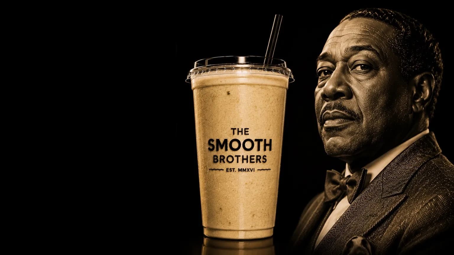 Duke smoothie in a branded The Smooth Brothers cup